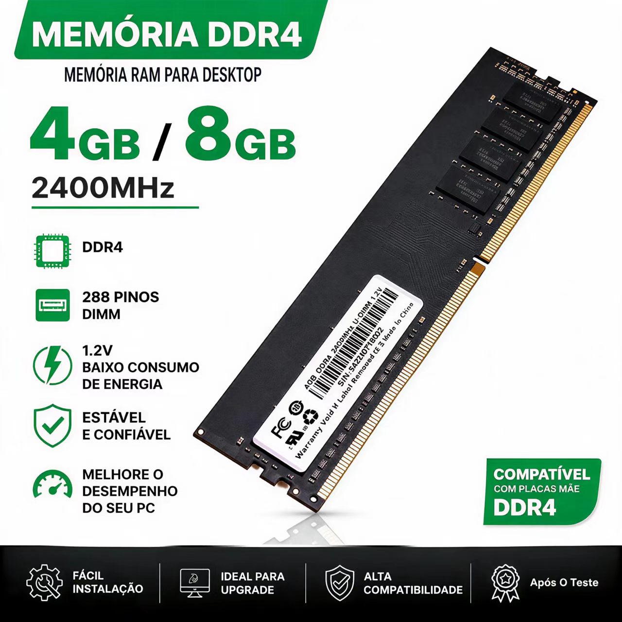 Ddr4 2400Mhz - DDR4 RAM 4GB 8GB 2400MHz Desktop